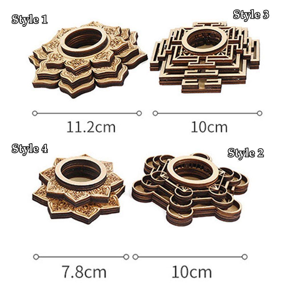 Crafts Lotus Pattern Crystal Carving Crystal Ball Base Wooden Ornaments Meditation Decor Wood Base