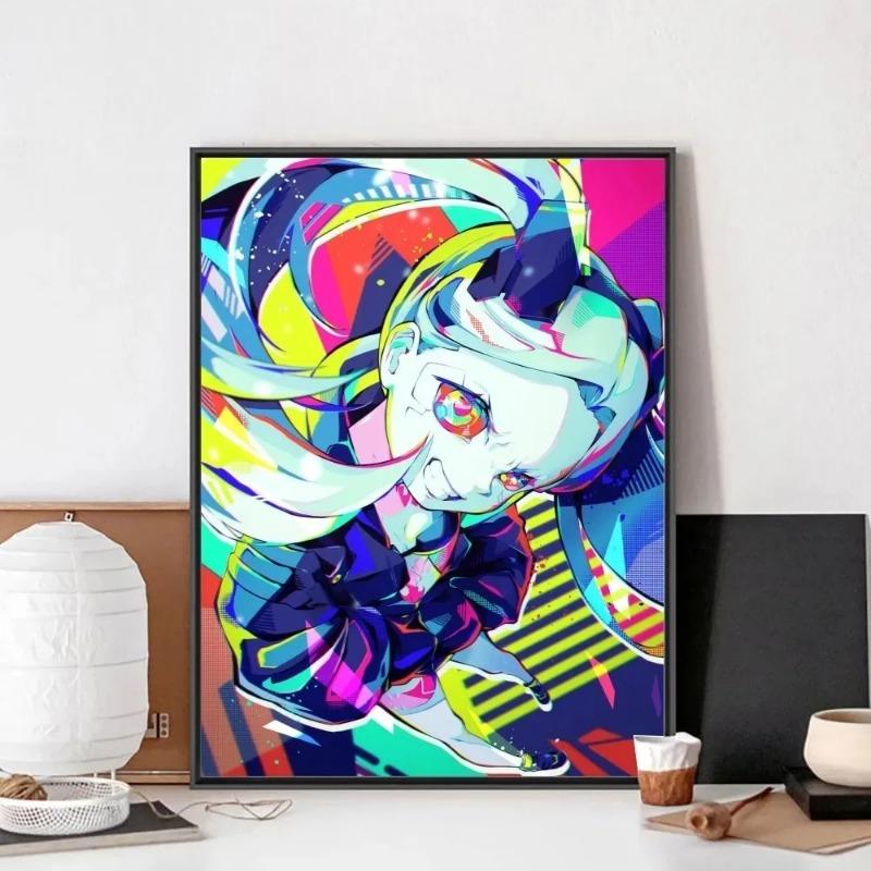 Аниме C-Cyberpunk E-Edgerunners Плакат Картина на холсте без рамки Плакат Настенная живопись Спальня Кабинет