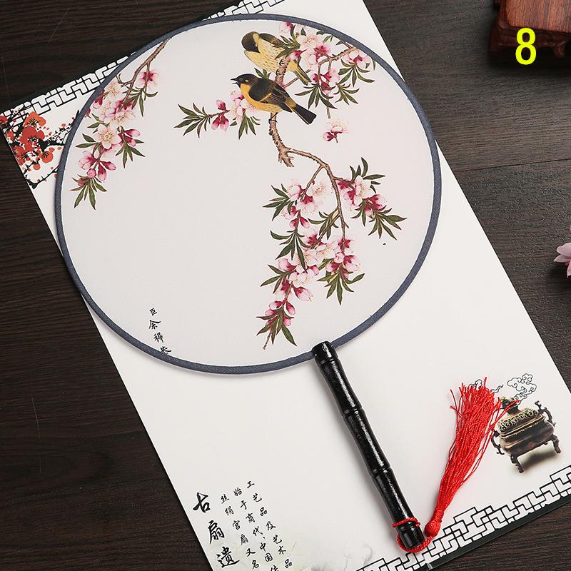 13 цветов круглый веер в китайском стиле с винтажным принтом шелковый веер свадебная вечеринка танцевальные аксессуары