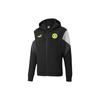 Puma BVB Dortmund Contrast Panel Logo Print Zip Hoodie Jacket Men Outerwear Black 764318-05