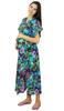 Nursing Kaftan Cotton Maternity Night Gown| Front & Side Buttons With