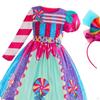 Candy Dress for Girls Lollipop with Headband Rainbow Princess Festival Cosplay Stage