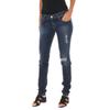 Women's Long Jeans with a Worn and Torn Effect 10DB50219