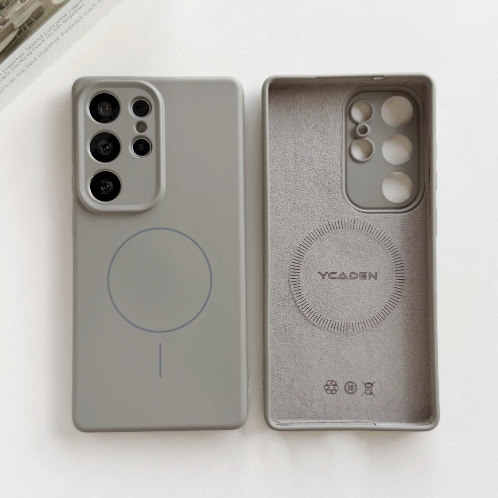 Роскошный Мягкий Силиконовый Чехол для Телефона Magsafe для Samsung S26 Ultra S25 S24 S23 S22 Plus Магнитный Беспроводная Зарядка Защитный Чехол