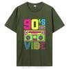90s Vibe 1990 Style Fashion 90 Theme Outfit Nineties Costume T-Shirt Funny Graphic Tee Tops Women Fashion  Clothing Oversized