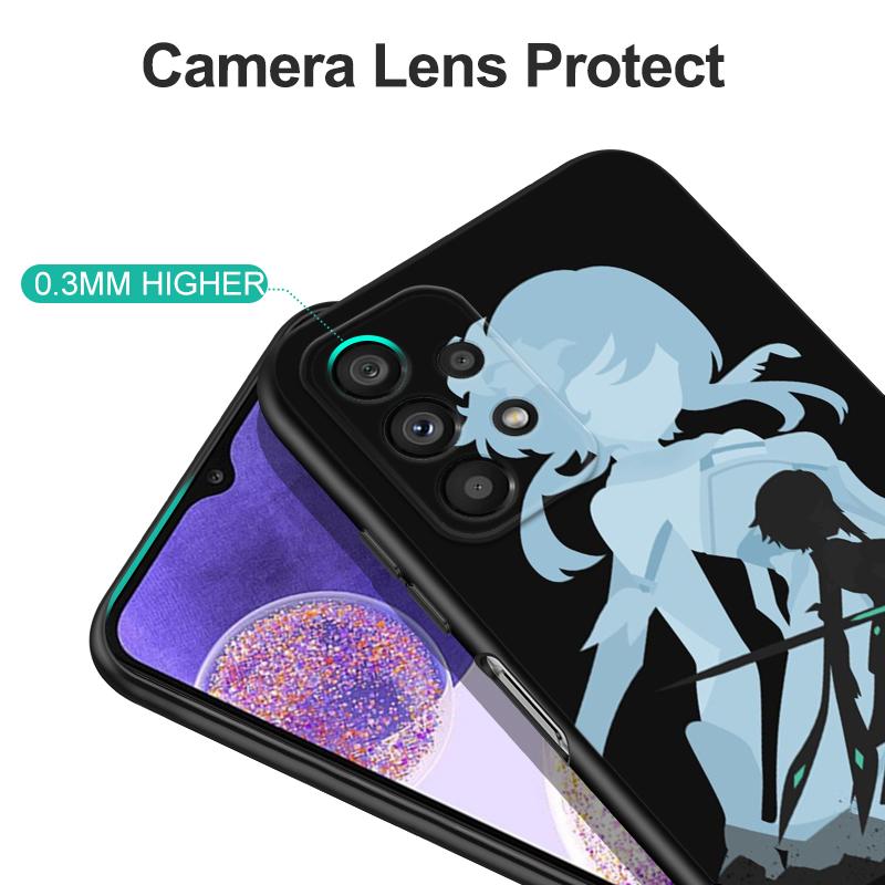 Черный ТПУ чехол для Samsung galaxy S6 s7 s8 s9 plus задняя крышка Аниме Genshin Impact