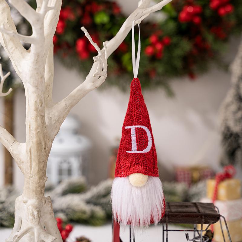 1PC Plush Dwarf Hanging Pendants Letter Embroidered Knitted Hat Faceless Doll Pendants