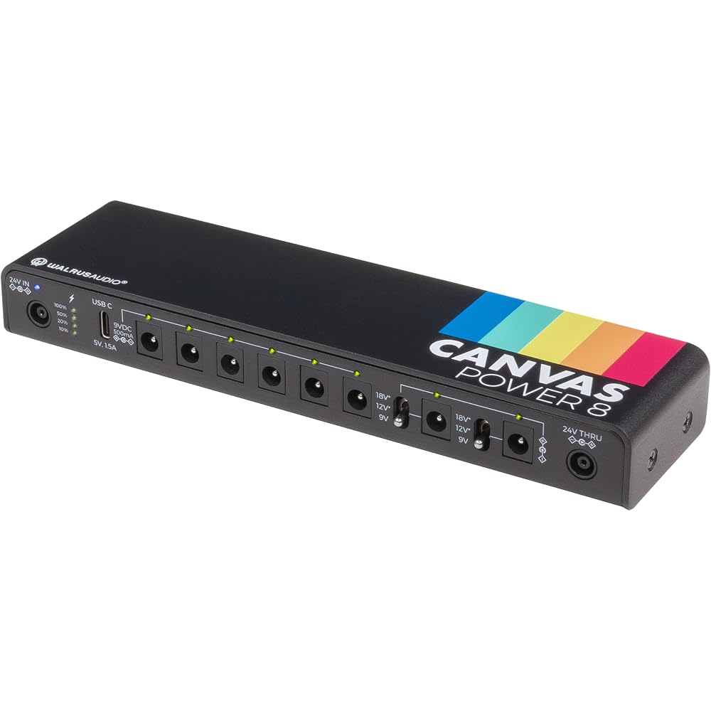 Walrus Audio Canvas Power Supply WAL-CANV/PWR8L with Link Cable, 9V Output, Compact Design, Reliable Performance