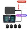 USB Android TPMS Беспроводная навигация с 4 датчиками Система контроля давления в шинах автомобиля Электронные устройства Умные системы сигнализации