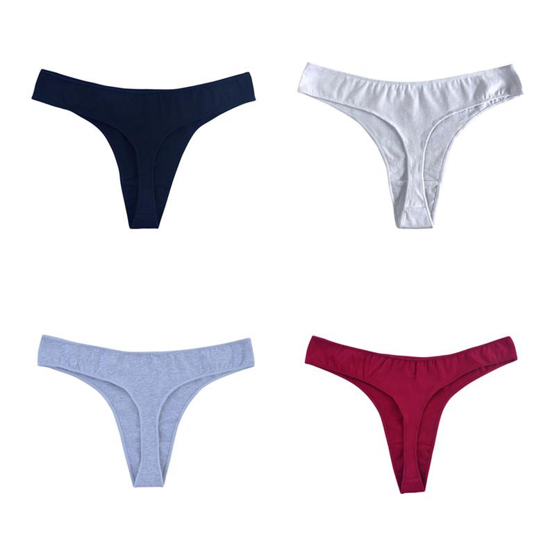 4 шт., нижнее белье, женские стринги, сексуальные трусы, хлопковые трусики, женские дышащие стринги, трусы с низкой талией