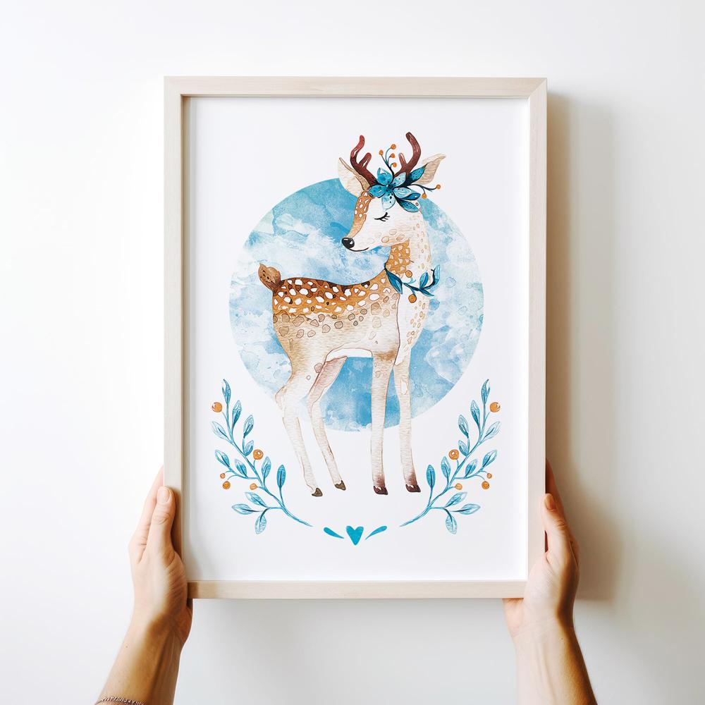 Постер для детской комнаты, олень