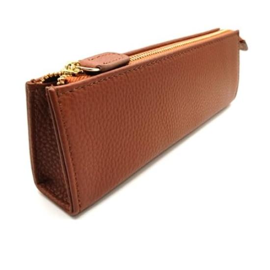 Shinko Seiki Shrink Leather Pen Case, Camel, PZ-230CA