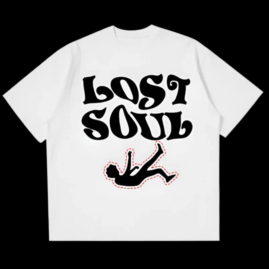 Lost Soul Tshirt 2026 Summer New Unisexs Vintage Breathable Tee Streetwear Oversized Loose Casual