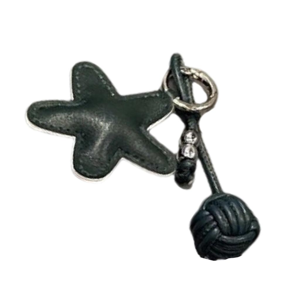 Handcraft Pentagram Keychain Accessory Hanging Pendant Stylish Faux Leather Designing Keyring for Bags and Keys