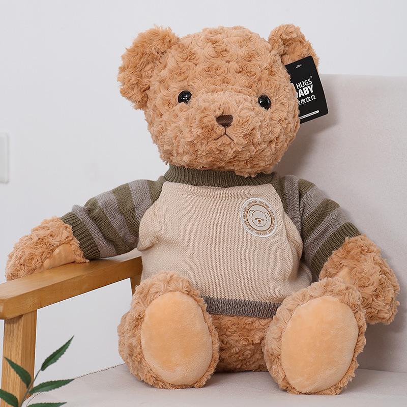 Новый Ретро Свитер Медведь Тряпичная Кукла Плюшевый Мишка Кукла Медведь Плюшевая Кукла Подушка для Сна Подарок на День Рождения для Девочки