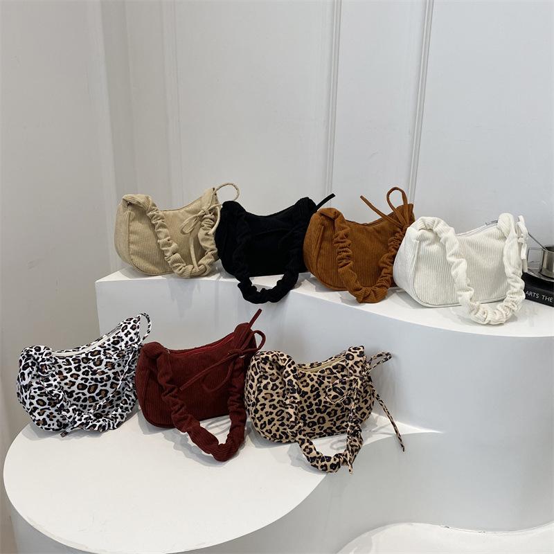 Трендовая однотонная сумка-облако женская новая с принтом модная леопардовая подмышечная сумка на одно плечо и сумочка CLE