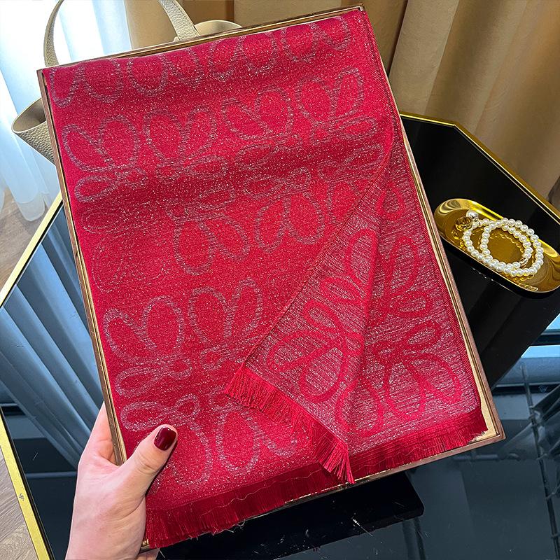 Double-Sided Commuting Warm Fashion Elegant Simple Atmosphere Tencel Cotton Scarf Shawl Cape Female Big Name Style