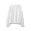 Women Fashion Embroidery White Hollow Out Blouse Vintage O-Neck Long Sleeves Female Chic Lady Shirts