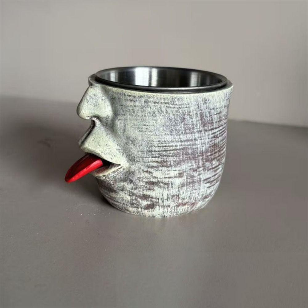 Anti Scalding Teasing Facial Mug Resin Shaking Tongue Coffee Cup Hot Cold Beverage Cup Drinkware