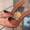 Лето Новая Патентная Кожа Открытый Носок Набор Стопы Нескользящие Износостойкие Шлепанцы Женские Сексуальные Острые На Одной Линии Высокие Каблуки