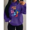 Счастливый день Красочное искусство Принт букв Женское худи Хип-хоп Многоцветное худи Осенний пуловер Карман Женские худи