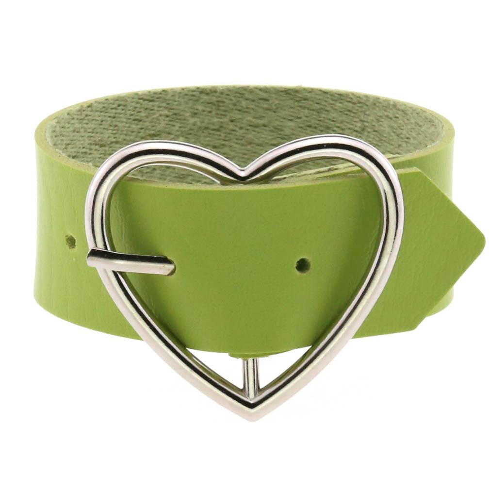 Черный кожаный браслет-сердце для женщин, готический браслет-манжета, готический браслет с заклепками и пряжкой, винтажные рок-аксессуары