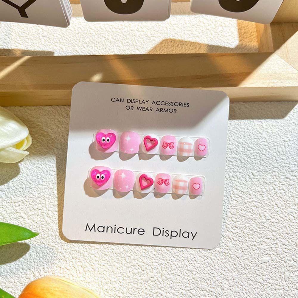 Flower Kids Cartoon Fake Nails Bears Cartoon Nail Accessories Children False Nails Kids Toys