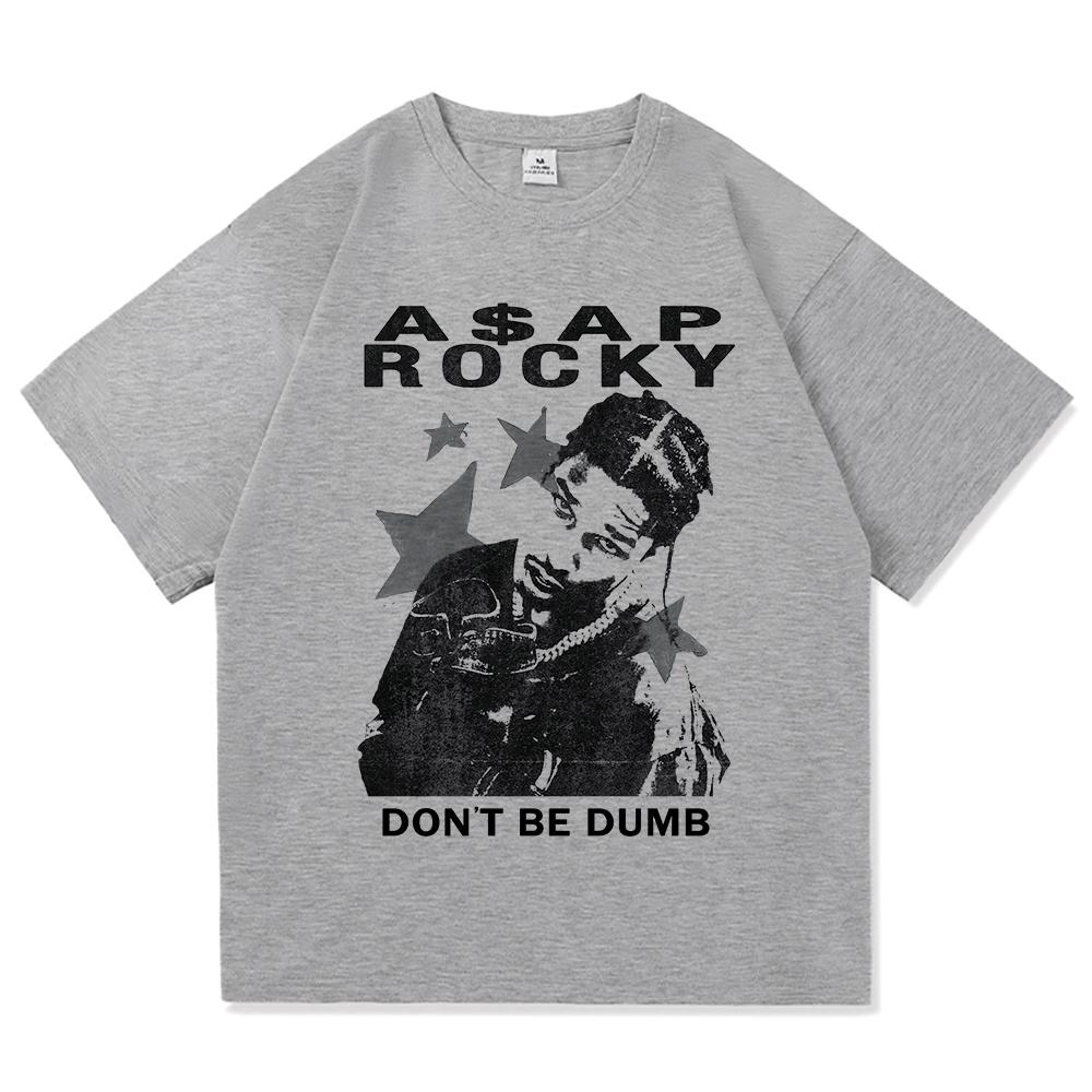 AAP ASAP Rocky Dont Be Dumb album graphics cotton mens shirt 2026 Summer shirts Womens Y2k Hip Hop Short Sleeve Top