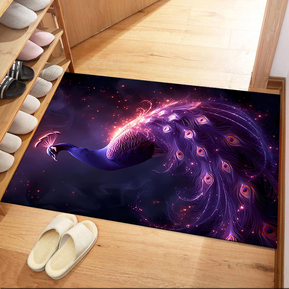 Elegant Peacock Fantasy Art Floor Mats for Living Room, Bedroom and Room Decoration Are Suitable for Gifts.