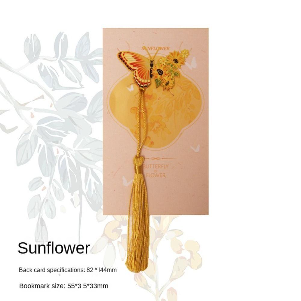 Закладка для книг с кисточкой, металлический зажим для книг, ретро-закладка «Бабочка», учитель