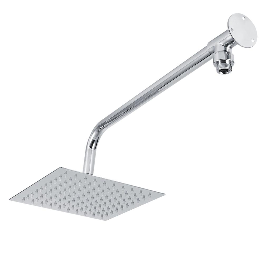 G1/2in Thread Wall Mounted Stainless Steel 8in Rainfall Showerhead Top Spray Shower Head Bathroom