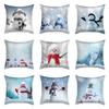 Winter Snowman Pillowcase Cute Snowman Print Christmas Cushion Cover Sofa Bedroom Home