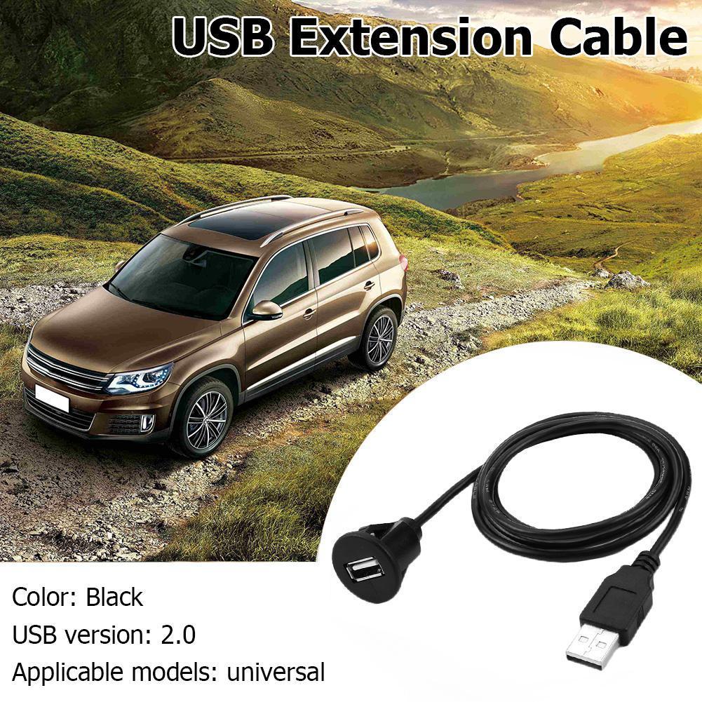 Универсальный автомобильный кабель-удлинитель USB 2.0 (папа-мама) для врезного монтажа в приборную панель, панель с высокой скоростью передачи данных