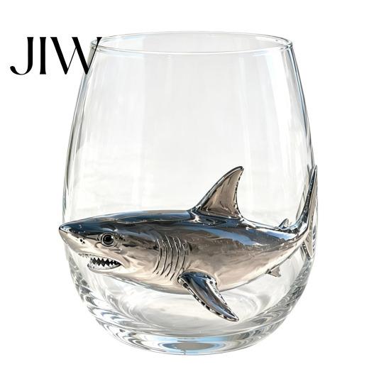 Nautical Home Decor Octopus Glass Tumbler, 350ml Stemless Wine Glass, Whale Dolphin Turtle Artistic Sea Creature Cup Drinking Cup, Handcrafted