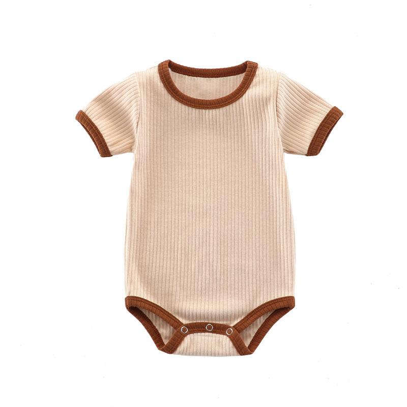 Baby Spring and Summer Romper Baby Fart Clothes Ribbed Baby Onesie Triangle Romper Newborn Romper