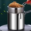 Stainless Steel Deep Frying Pot with Strainer Basket Tempura Fryer Pan Multipurpose Kitchen Fry Pot for French Fries Chicken Fry