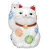 Kutani Ware Good Fortune and Right 21cm Size Maneki-neko Figurine, Wealth, Handed, Tall, 7, White, K9-1646