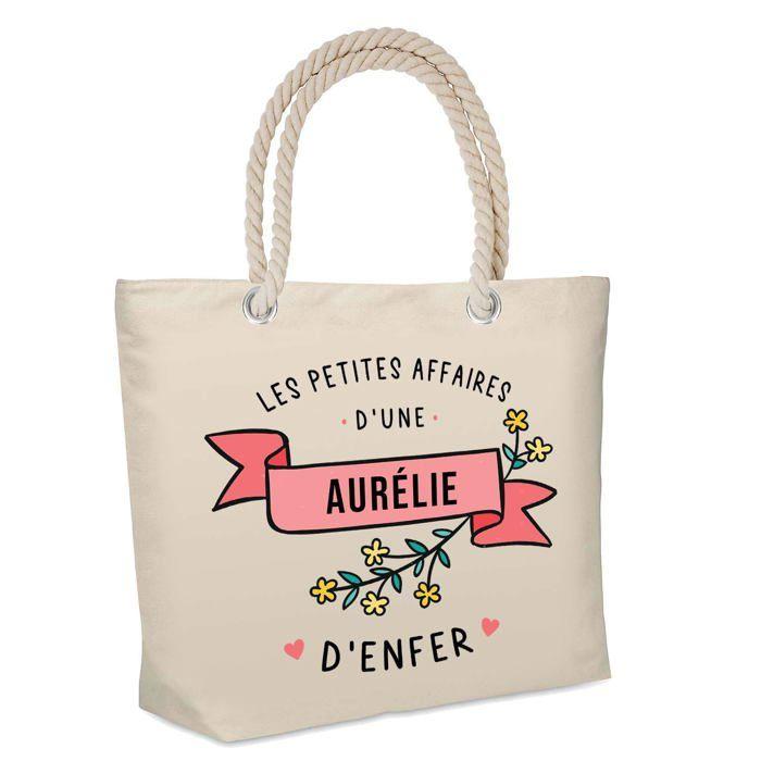 Sac de plage - PLANETEE - Isotherme de plage « Les Affaires d'une Aurélie d'Enfer » - Coton - Grande contenance - Imprimé en France