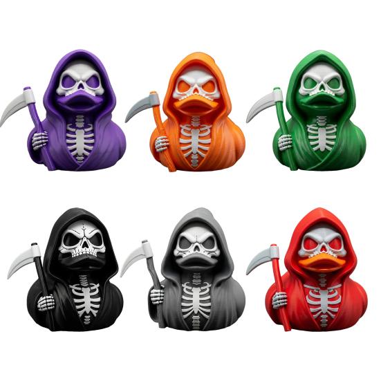 Scythe Фигурка Скелета Утки Смола Готическая Утка Орнамент Скелет Утки Коллекционная Статуэтка для Украшения на Хэллоуин Дом Офис Стол