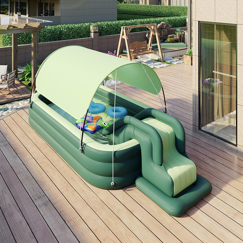 2.1/2.6/3m Swimming Pool Alberca Large Family Pools Babies Children Inflatable Pool Baby Sun Shade Folding Pool for Garden