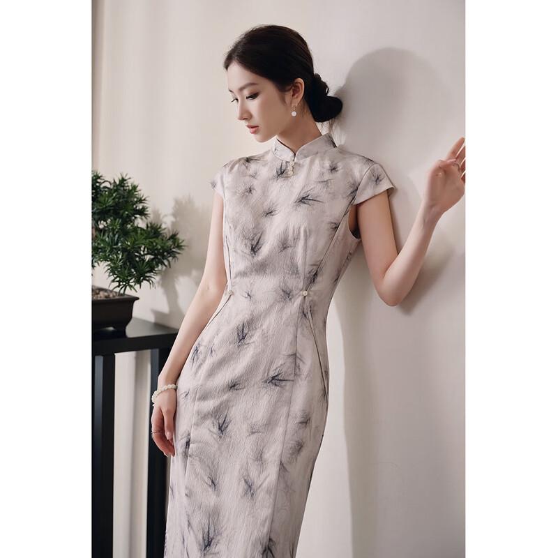 Современное платье ципао с принтом ивовых ветвей JK&JS