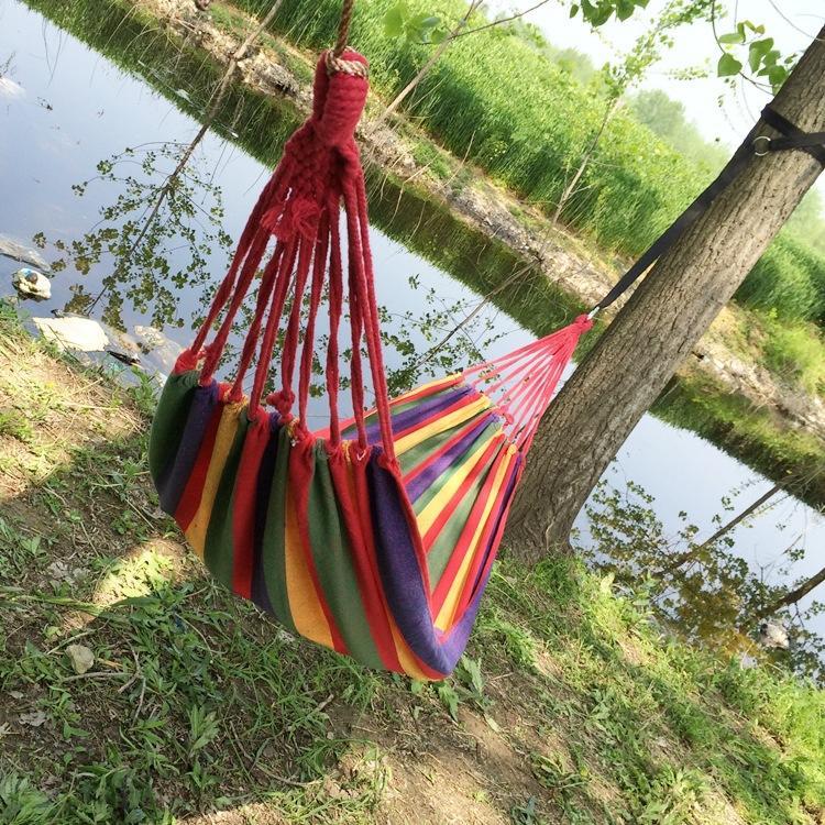 1 шт. Открытый одинарный гамак из парусины, двойной подвесной стул для балкона в помещении, качели для общежития, защита от переворачивания, для кемпинга, детей, дома