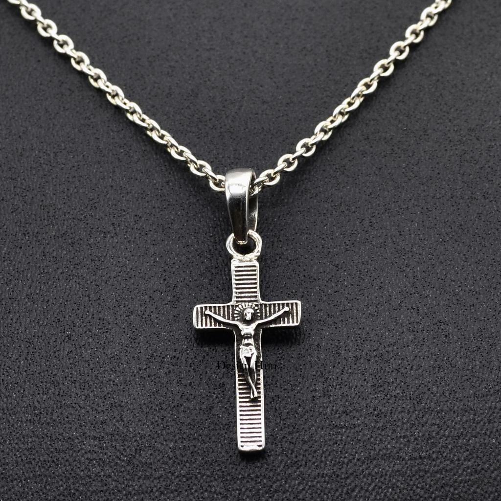 925 S Sterling Silver Cross Necklace 925 Sterling Silver Jewelry, Religious Jewelry Gift