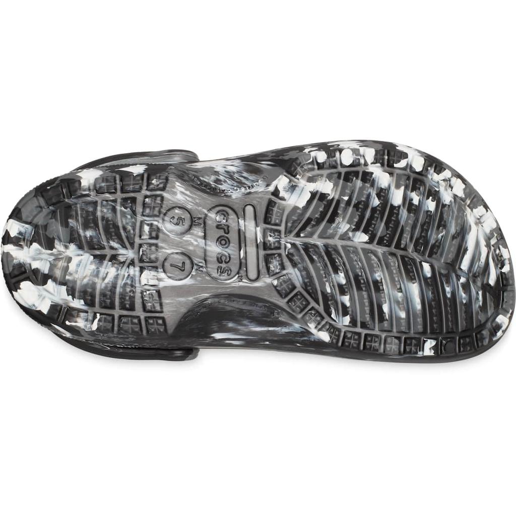 Crocs Унисекс Сабо Baya Marble 25см Сандалии, Черный/Белый,