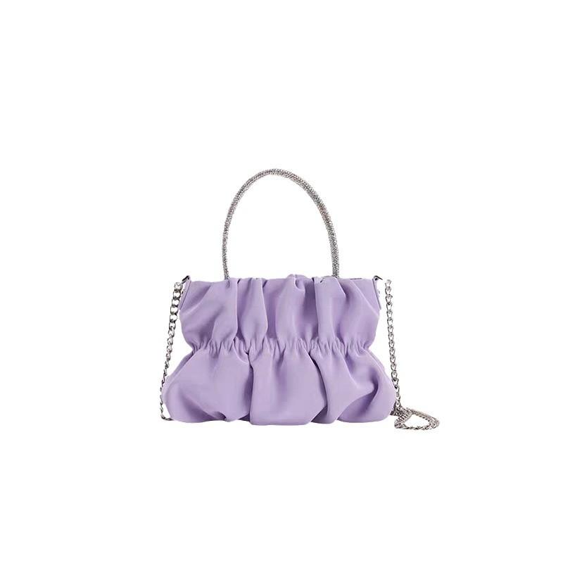 Diamond Handbag Celebrity Temperament Macaron Fresh Fold Cloud Chain Crossbody Bag Handheld