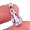 Natural Pink Amethyst Gemstone 925 Solid Sterling Silver Jewelry Pendant 1" J2c32