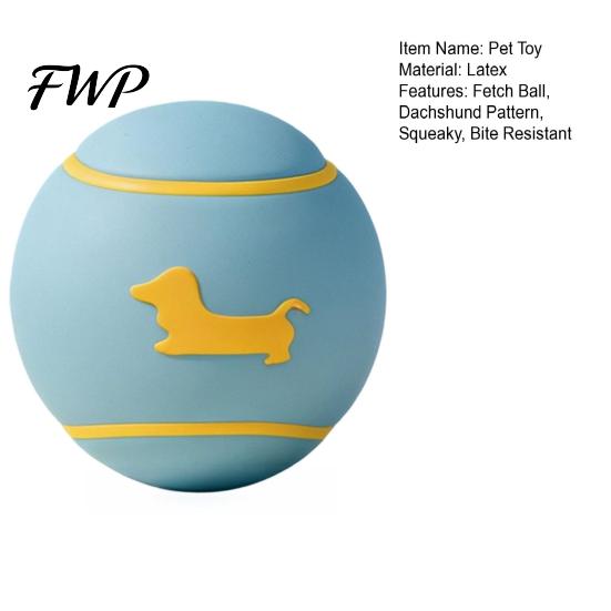 Lightweight Toss Toys for Fetching Latex Squeaky Dog Ball, Interactive Fetch Cute Dachshund Pattern, Indoor Outdoor Play Chew Toy Small Medium