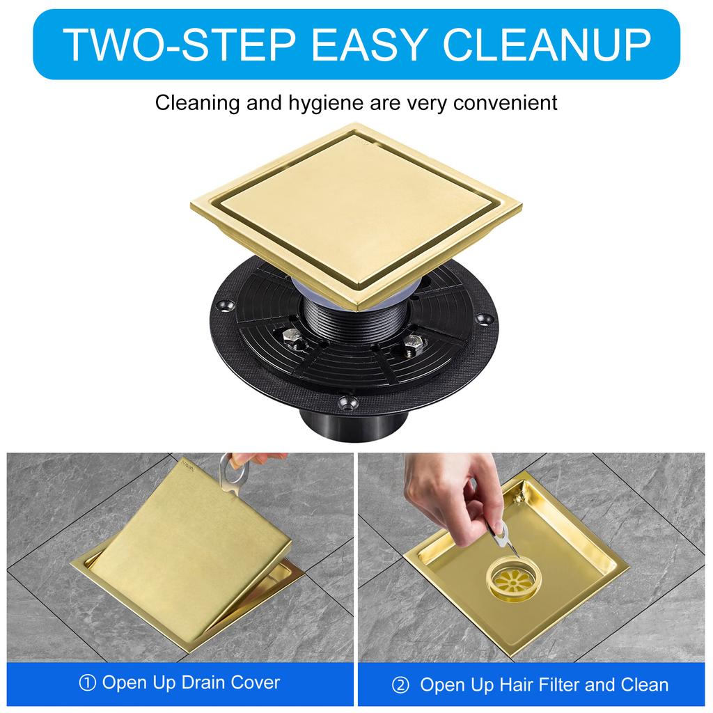 Квадратный слив для душа 4 дюйма слив для ванной с легкоочищаемым фильтром квадратный слив для ванной простой монтаж