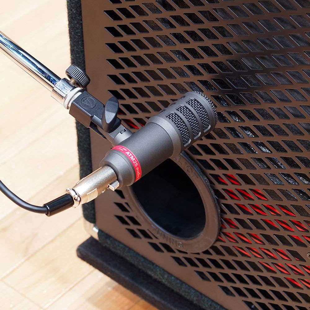 Audio-Technica ATM25 Динамический микрофон Гиперкардиоидный для Бас-барабана, Бас-усилителя, Напольного тома, Включает чехол для микрофона Черный