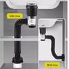 Bathroom Sink Drain Kit with Flexible Expandable P-Trap Leak-Proof Odor Prevention Easy Installation Flexible Sink Drain Pipe Set